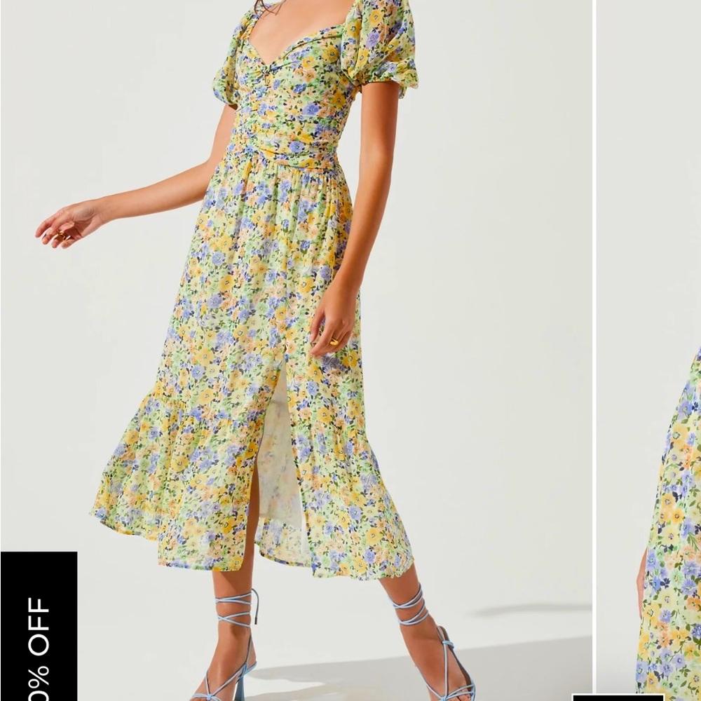 ASTR the label Irma midi dress size small, multicolor/floral pattern